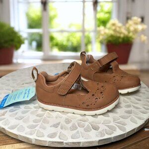 Stride Rite Lacey Toddler Girls Mary Jane Shoes Brown Star Detail Size 7M EU 23